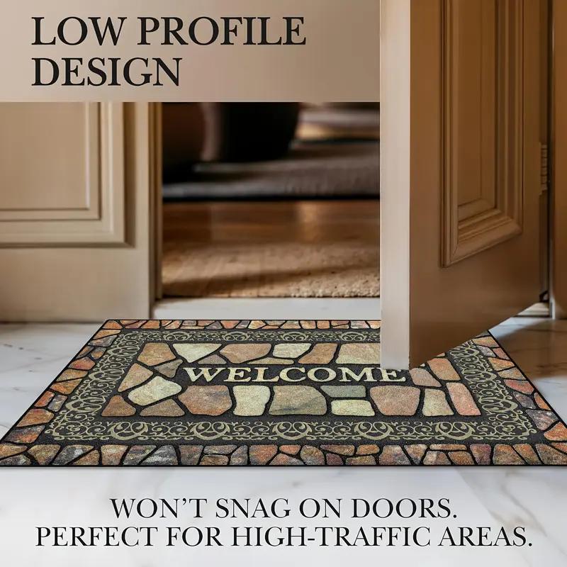 Pattern Welcome Door Mat Anti Slip Floor Mat Indoor and Outdoor Entrance Carpet Home Decoration Skid Resistant Carpet