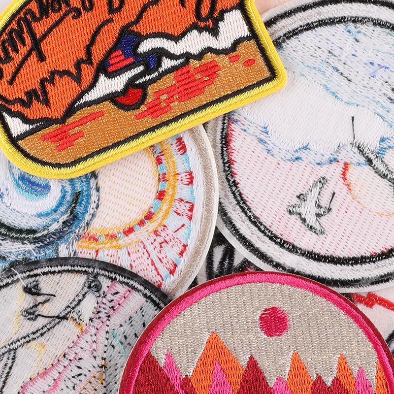 Embroidery Logo Round Badge Source Clothing Accessories DIY Patch Badge Embroidery Cloth Sticker