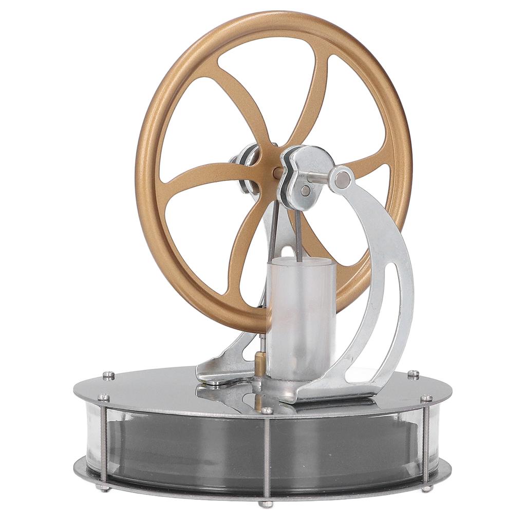 Низкотемпературный двигатель Стирлинга Модель Интересный Нержавеющая сталь Цинковый сплав Маховик Золотой Стирл