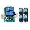 433Mhz Universal Wireless 4-key Remote Control Light Switch AC 85V 110V 220V 4CH RF Relay Receiver for Light/Garage Door/LED DIY 3