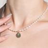 [Made] Elizabeth Coin Pendant Freshwater Pearl Necklace N01095