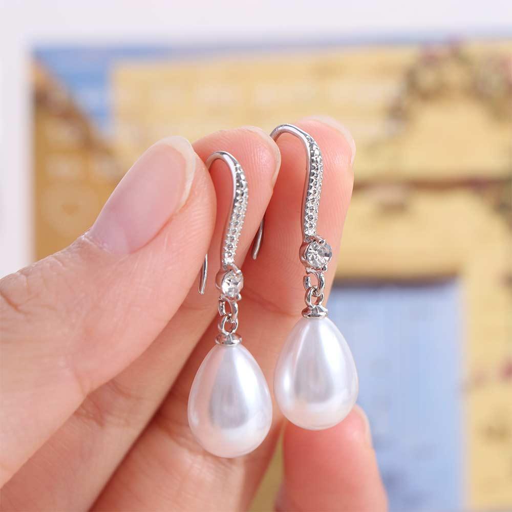 Серьги-капли из имитации пресноводного жемчуга, форма капли воды, крючок для уха, длинные серьги, ювелирные украшения для ушей