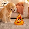 Tear Resistant Pet Playthings Crinkle Dog Chew Toy, Food Shape Interactive Hamburger Pizza Hot Bite Training Toys Design, Fabric Teething