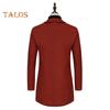 Men Woolen Coat Lapel Long Sleeve Single-Breasted Solid Color Mid-length Coat Autumn Winter Warm Outwear
