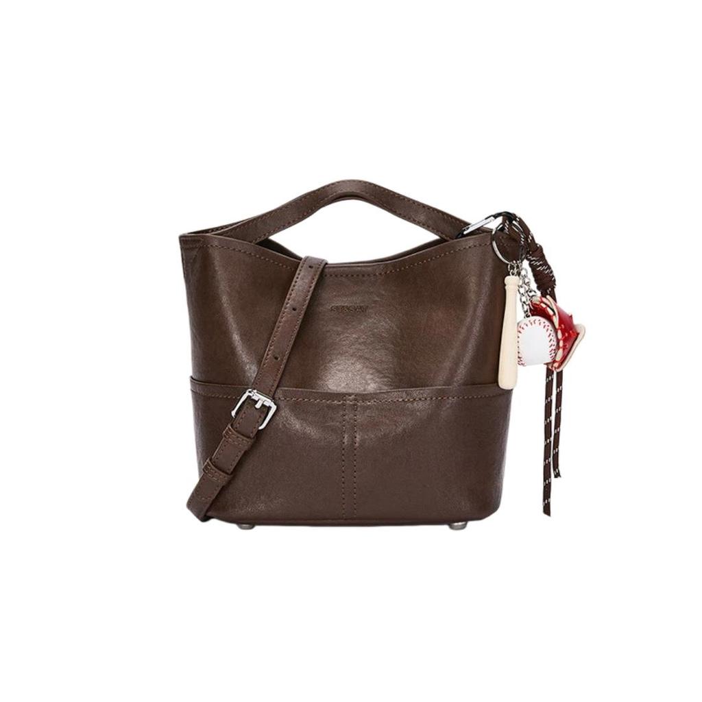 St&Sat Women's Leather Handbag Bag, Handheld Bucket Bag, Soft Tote Bag, Crossbody Bag