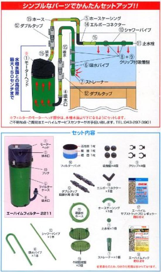 Фильтр Eheim Classic 2211, комплект с фильтрующим материалом, размеры корпуса 145 мм x 290 мм (диаметр) (высота)