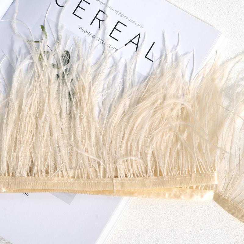 Decorative Feather Cloth Strip 10-15Cm Ostrich Hair Cloth Edge Dress Cuffs Latin Dance Skirt Diy Clothing Accessories