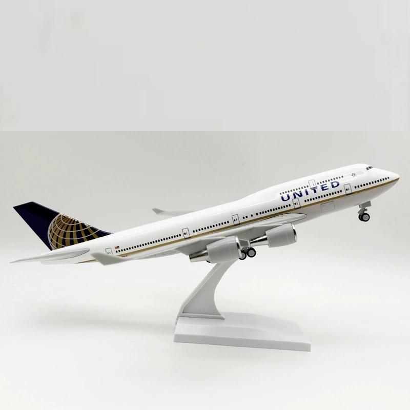 1/250 Scale 30cm Toy Planes Diecast Resin B747 United Airlines Airplane Model 747 Toys Airplane for Display Collection Gift