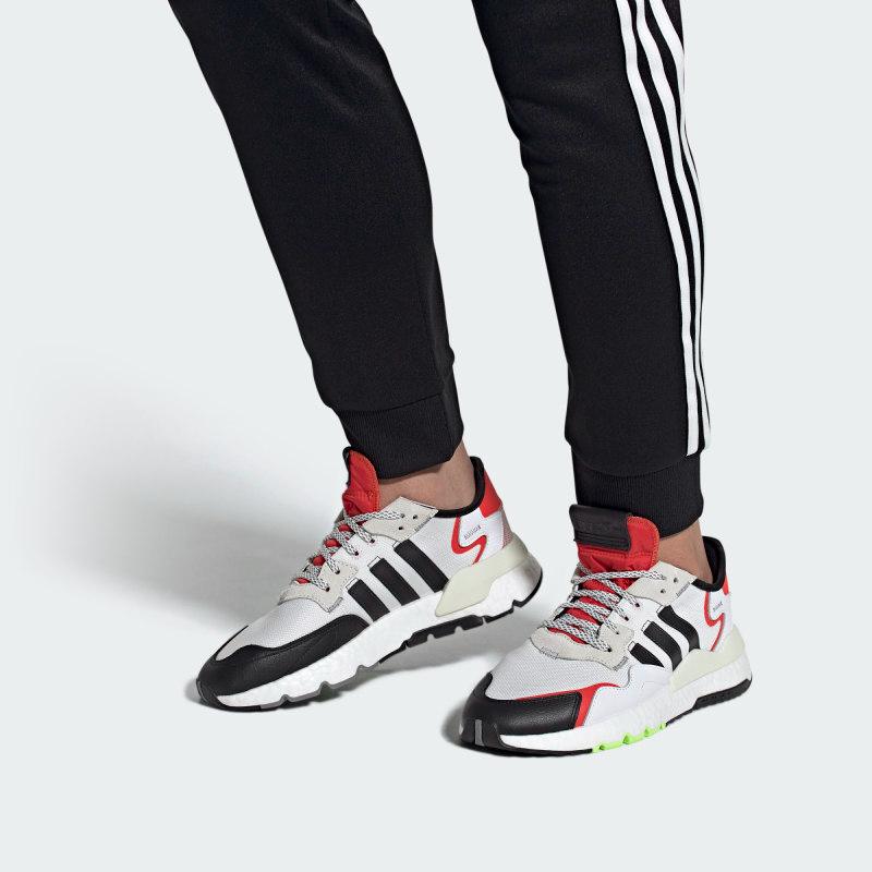 adidas Кроссовки Nite Jogger Белые Черные Красные EH1293