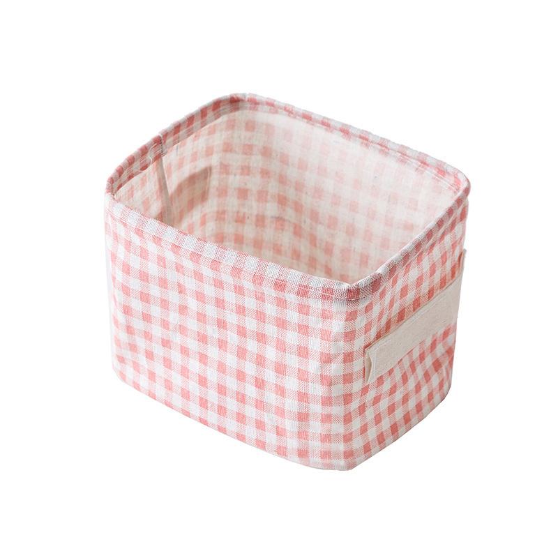 (YOUU06)1pc Cotton Linen Fabric Waterproof Sundry Basket Storage Box Cosmetic Toy Organizer Underwear Sock Cloth Storagebag
