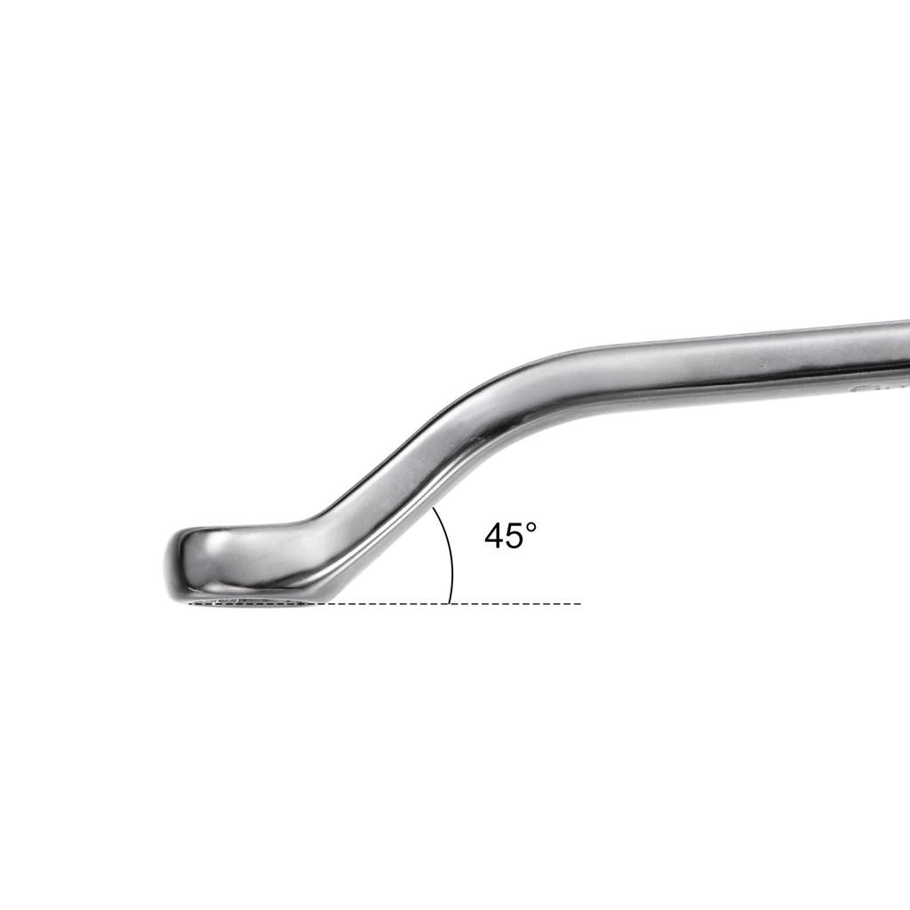 Uxcell Metric Offset Double Chrome 6mm X 7mm 12-Point Open-End Wrench, Plated, Cr-V,