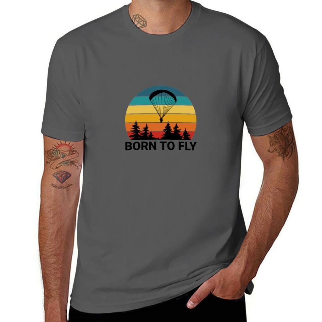 saying heavy Paragliding g paraglider t man cotton men shirt shirts paraglider t man T-Shirt for