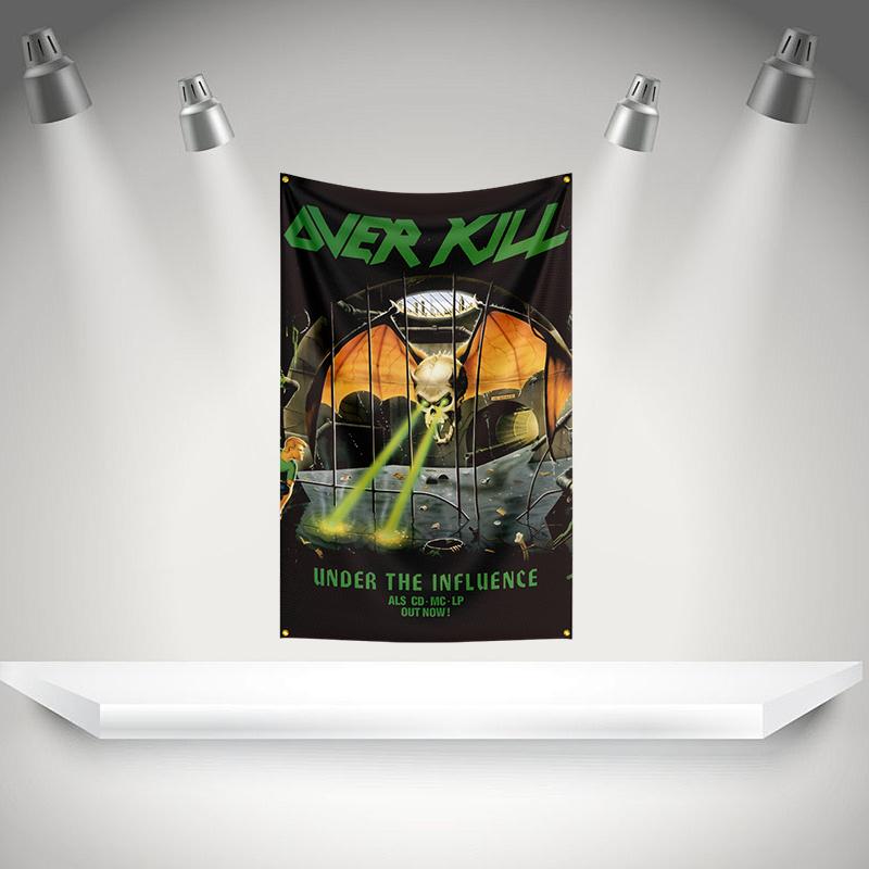 O-overkills Flag Rock Music Band Banner HD Printing Tapestry Exhibition, Music Band Fans, Garage Decor