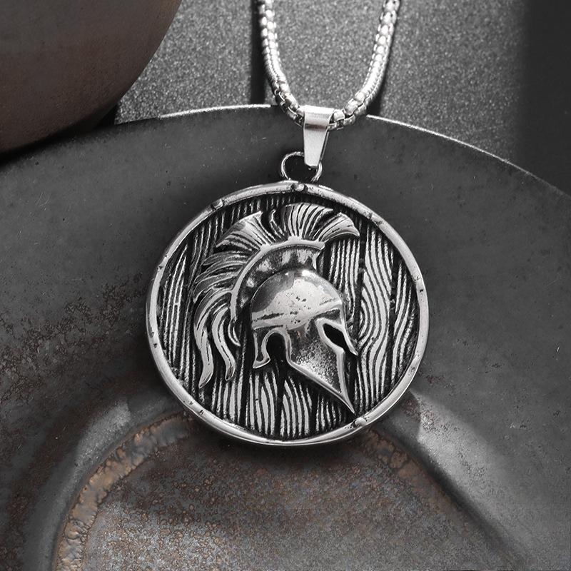 Spartan Warrior Stainless Steel Mens Pendant Hip Hop Punk Necklace Accessories Fashion Accessories