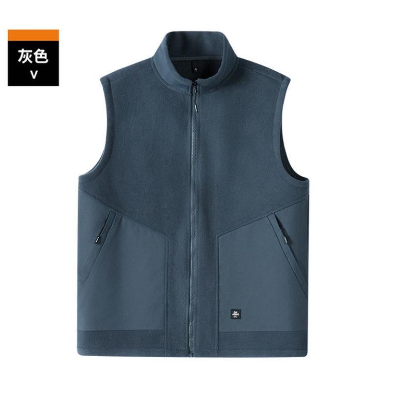 Мужской жилет из полар-флиса, осенне-зимний, флисовый, для активного отдыха, свободного кроя, большого размера, без рукавов