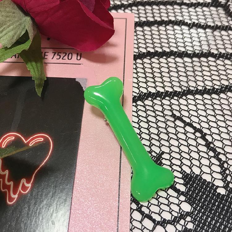 Заколка для волос в виде кости собаки Готическая боковая заколка-уточка Хэллоуинская заколка для челки Костюм