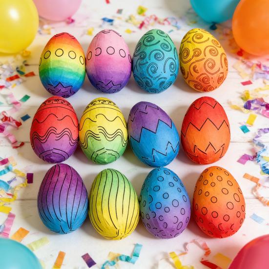 12 шт. Пенопластовые пасхальные яйца для поделок, DIY раскрашивания, искусственные яйца для Пасхи, Рождества, праздничного искусства, изготовления поделок, школьных проектов