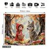One red hat and a forest scene backdrop for the big bad wolf - durable polyester fiber photography backdrop.PMJ