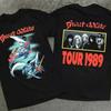 Винтажная футболка с логотипом группы Great White, тур 1989 года, Классическая, 2 стороны, Черная, S-5XL, Унисекс