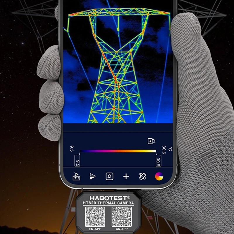 Тепловизионная камера HT820 256x192 для ремонта инфракрасного тепловизора Android с функцией отслеживания высоких/низких температур