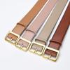 New Leather Wide Gold D Buckle Women Waistband Belt Fashion Dress Coat Sweater Cummerbund for Ladies