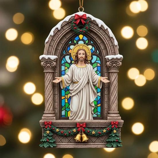 Рождественские Иисусовы Украшения Религиозные Акриловые Подвесные Украшения на Рождественскую Елку Христианский Памятный Подарок для Дома