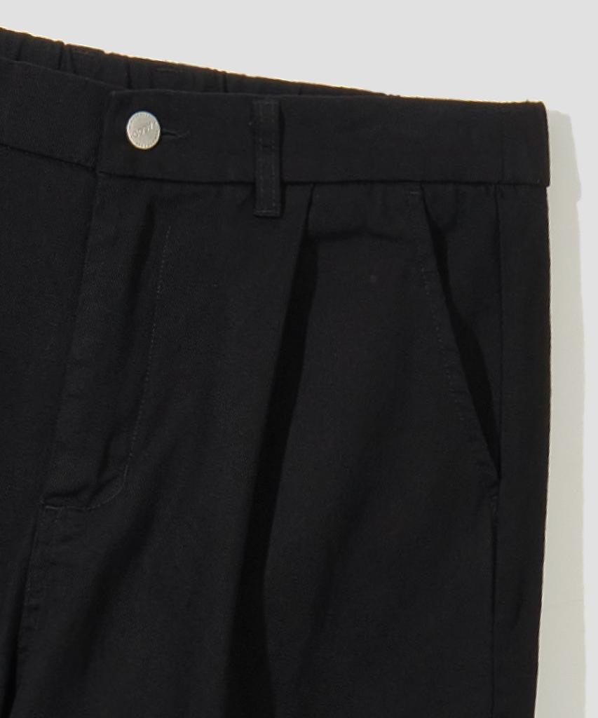 AGOD Wide Big Pocket Cotton Cargo Elastic String Pants [Black]