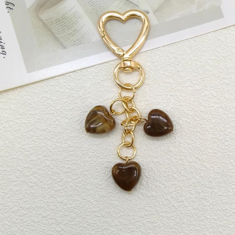 Корейская мода Брелок в форме сердца и ремешок для чехла телефона с подвеской из бусин