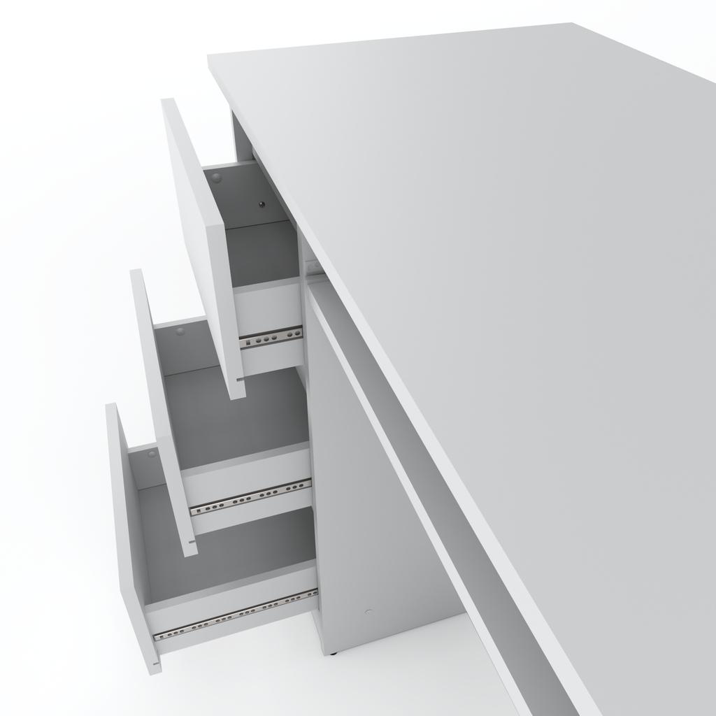 White Computer Desk 3 Drawers 90 CM School Gaming Furniture