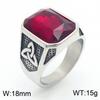 Source Retro Viking Jewelry, Palace Style Luxury Gemstone Engraved Stainless Steel Men'S Ring