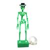 Underwater Dancing Skull Decor Skeleton Aquarium Bubbler with Adjustable Air Flow, 3D Printed Fish Tank Ornament Movable Joints Powered Moving