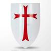 Medieval Larp Knight Red Templar Heating Shield Battle Warrior Mild Steel Shield