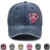 Leopard Rose Print Adjustable Sun Hat, Flower Woman's Cap Raw Brim Stylish Unisex Non-Stretch Fabric Snapback Baseball Hat