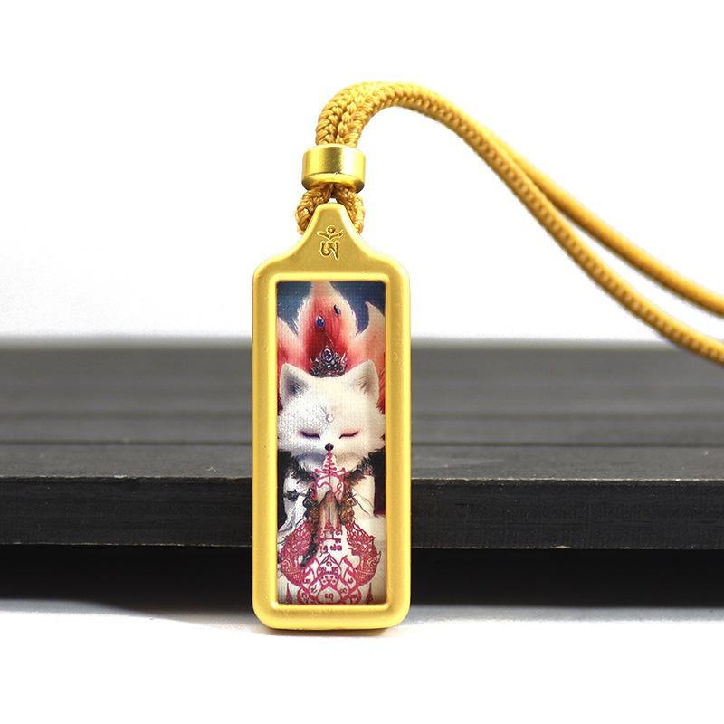 Sacred Tara Thangka Necklace Gold Plated for Spiritual Growth and Protection