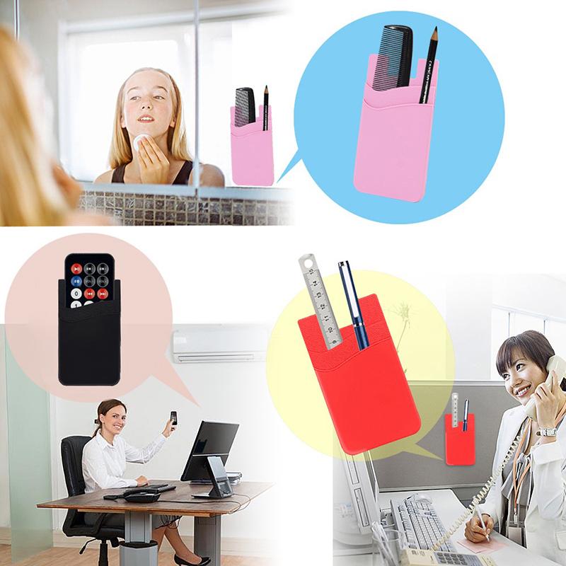 Двухслойный силиконовый чехол для мобильного телефона, карман для карточек, чехол-наклейка, задняя крышка для телефона, карман для удостоверения личности