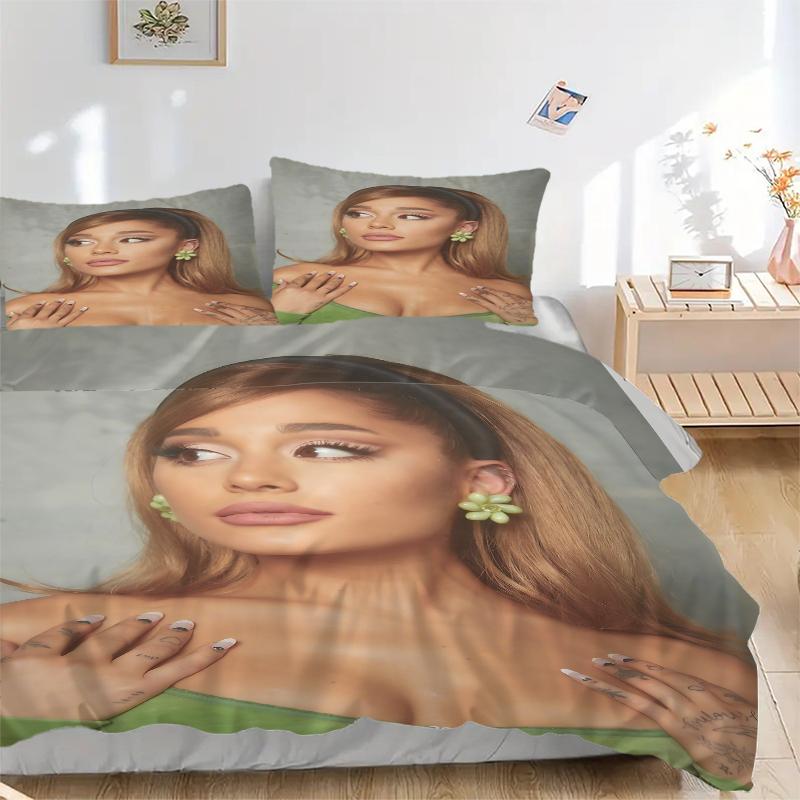 3Pcs Ariana Grande'S Green Elegance Bedding Sets For All Sizes New 3D Printed Bed Cover Comforter Duvet Cover Pillowcase Bedroom Decoration