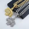 New Hip Hop Style Letter GET MONEY & Money Bag Pendant Necklace with 15MM Cuban Chain Men Candy Necklaces Rapper Hip Hop Jewelry
