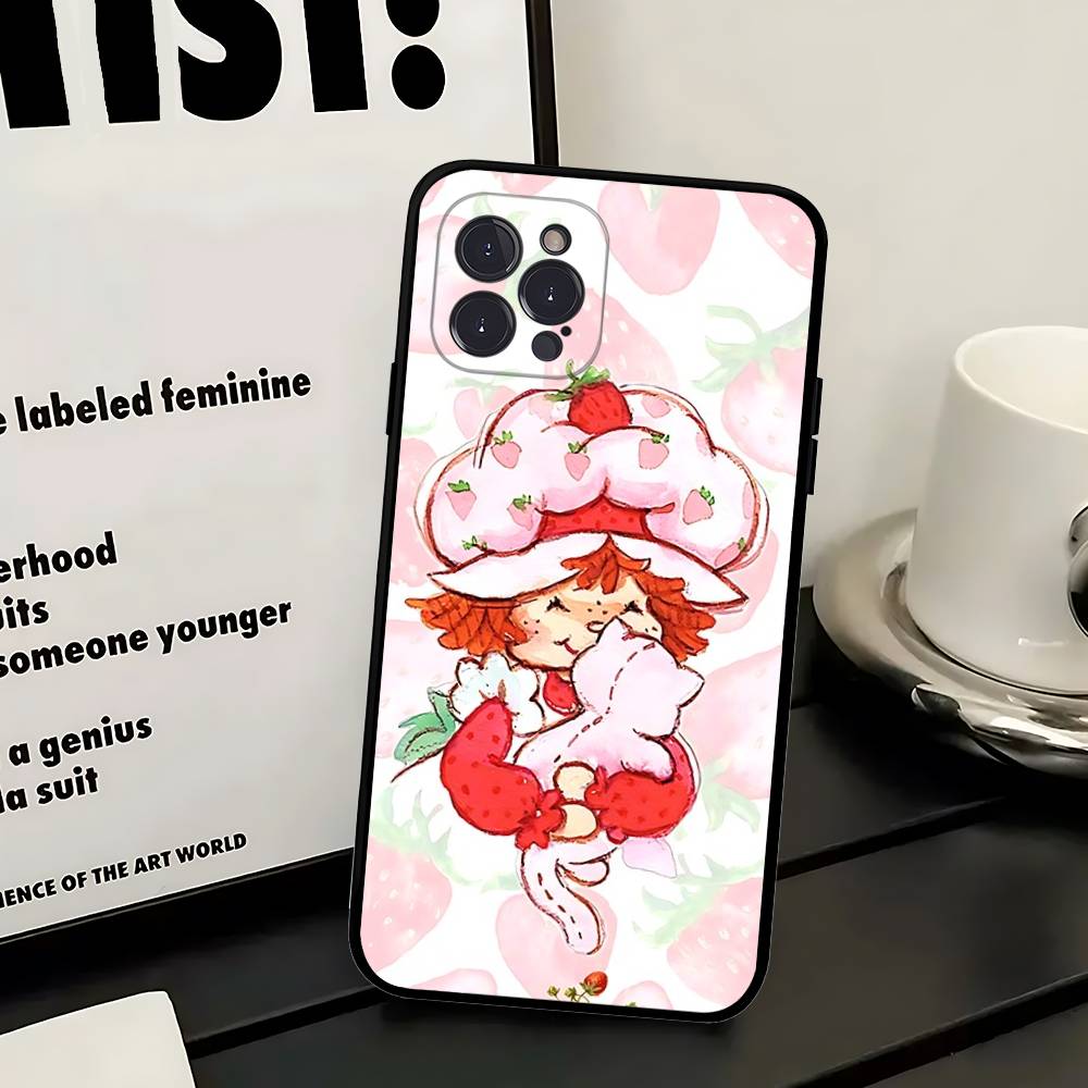 Cartoon Girl S-Strawberry S-Shortcake Phone Case For Iphone 17 16 15 16e 14 13 12 11 Pro Max Plus Case Cover Coque