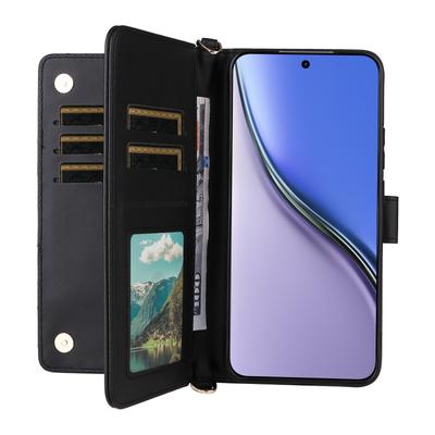 Для Realme P3 Ultra 5G Чехол с плечевым/наручным ремешком Кожаный чехол для телефона Подставка Кошелек