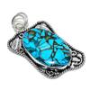 Медный Синий Бирюзовый Драгоценный камень Ручной работы Подвеска из серебра 925 пробы 2,40" P4H27