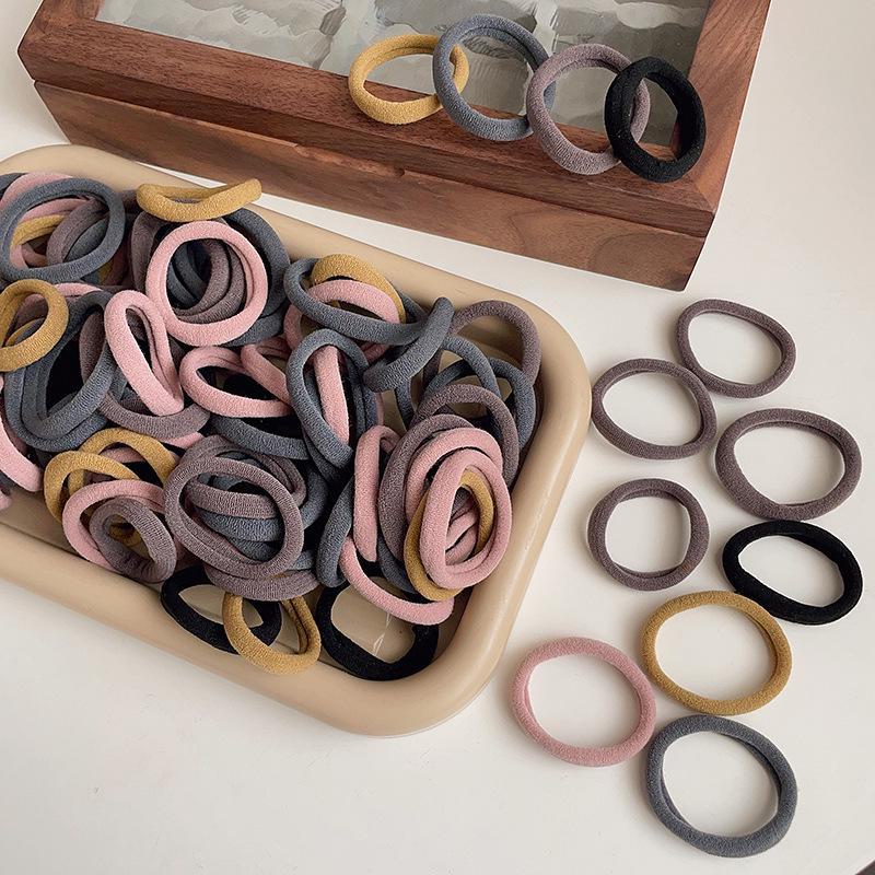 Высокоэластичные однотонные резинки для волос для женщин – прочные, стильные резинки для хвостиков