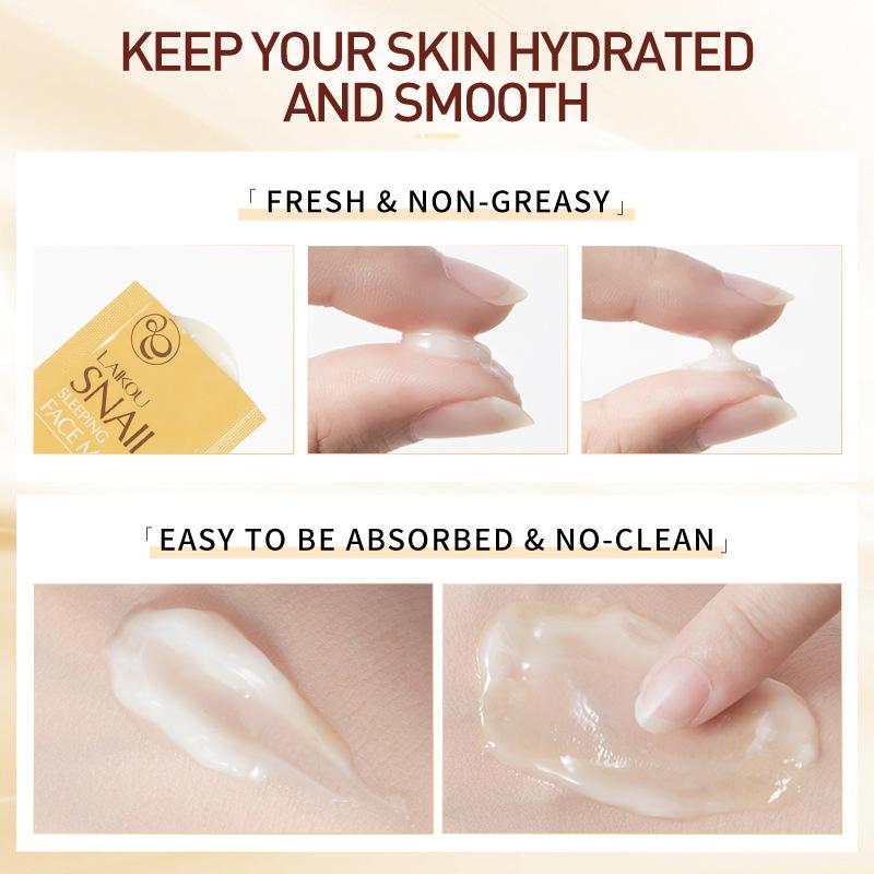 5Pcs Snail Face Mask No Washing Portable Travel Anti Wrinkle Moisturizing Mask