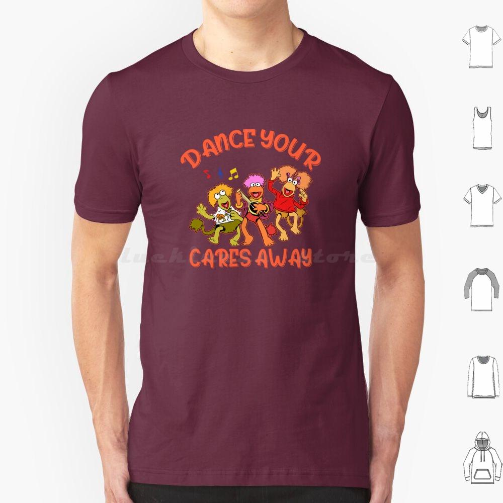 Fraggle Rock T Shirt Cotton Cool Tee Fraggle Boober Wembley Gobo Mockey Dance Your Cares Away Doozer 80s Tv Show Retro Music