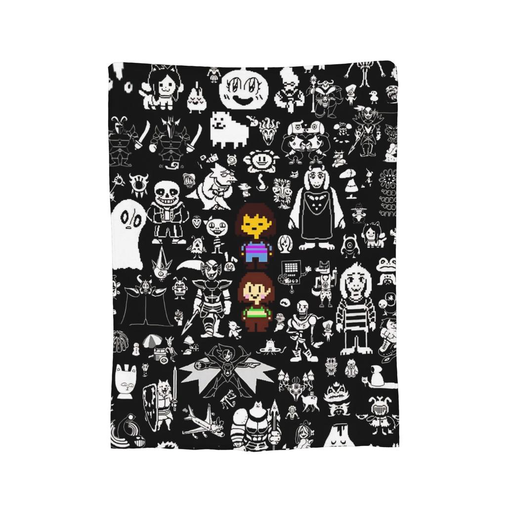 Плед Undertale Sans Фланелевый С принтом   Многофункциональный Легкий Тонкий Плед-покрывало Для Дома Машины Плюшевое Тонкое Одеяло