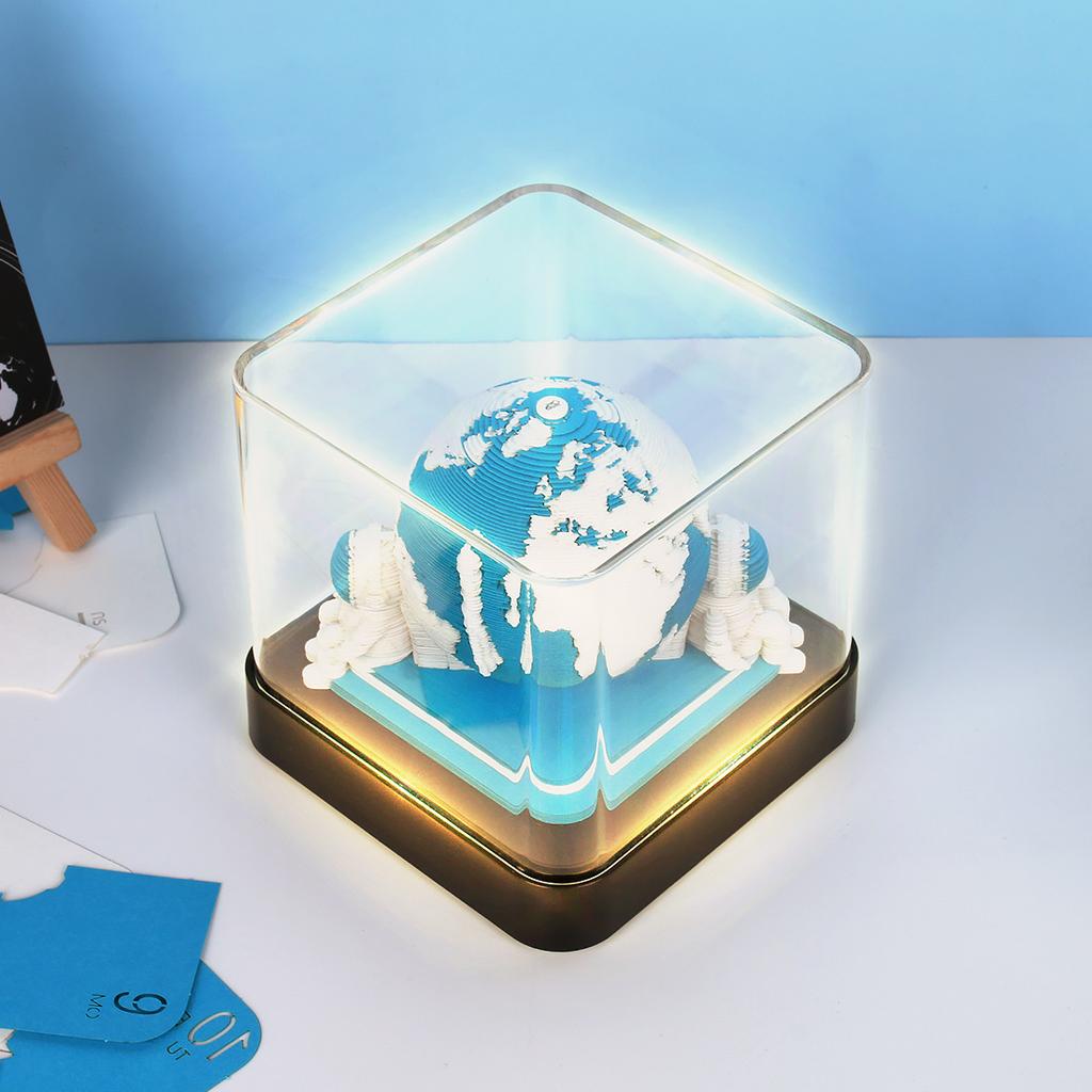 3D Записная книжка Резная бумага Земля Светодиодная лампа Настольный календарь, Блокнот Небесного Храма, Культурный и творческий музей