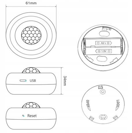 PIR LUX WiFi TUYA motion and light detector sensor