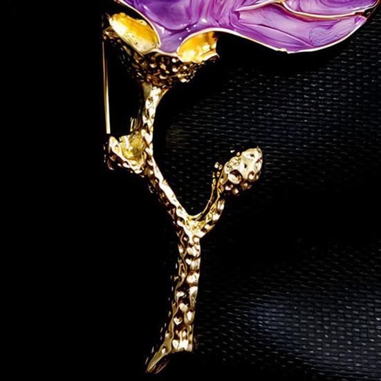 Брошь «Цветок магнолии» для женщин, эмалированный сплав, цветок, булавка на лацкан для курток, платьев, пальто, шляп, аксессуаров