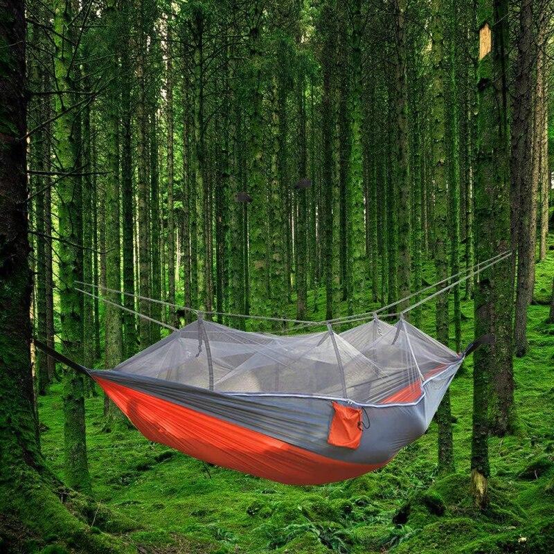 Outdoor Mosquito Net Hammock Camping Ultra Light Nylon Double Portable Hammock For Indoor, Camping, Camping, Travel, Yard, Beach