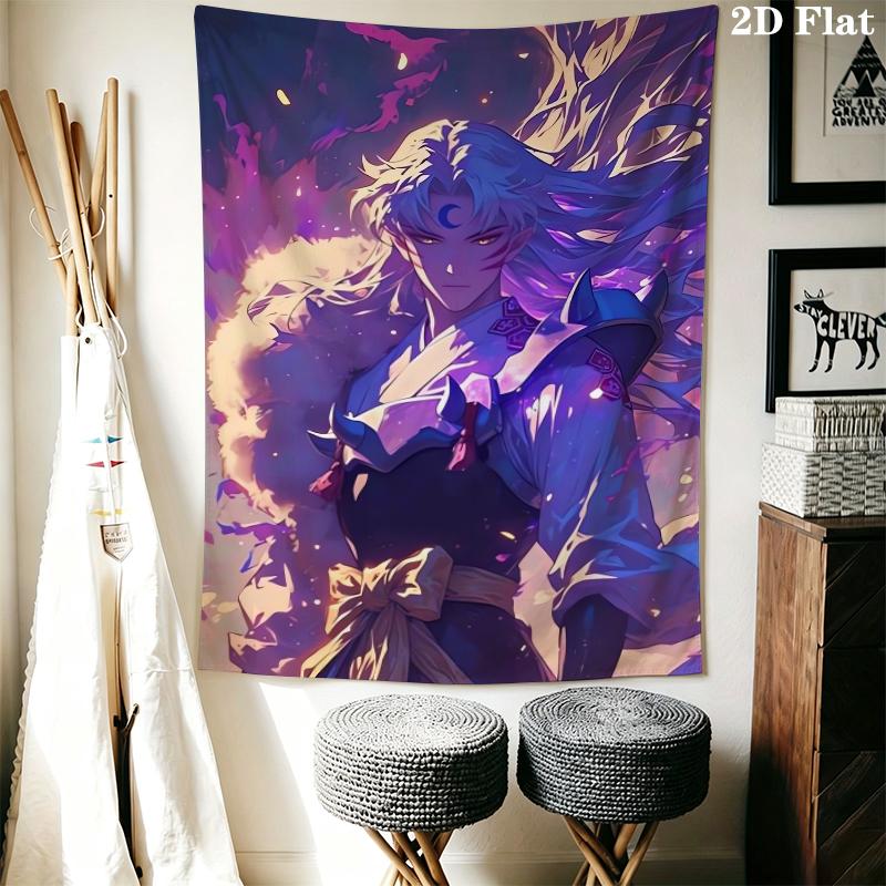 Inuyasha Wall Tapestry Aesthetic Wall Hanging Printed Fabric Blanket Decorative Tapestries for Bedroom Living Room Home Decor