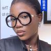 Круглая Металлическая Оправа Большого Размера Модная Оправа для Очков с Плоскими Линзами Персонализированная Ретро Жемчужная Оправа для Очков с Защитой от Синего Света
